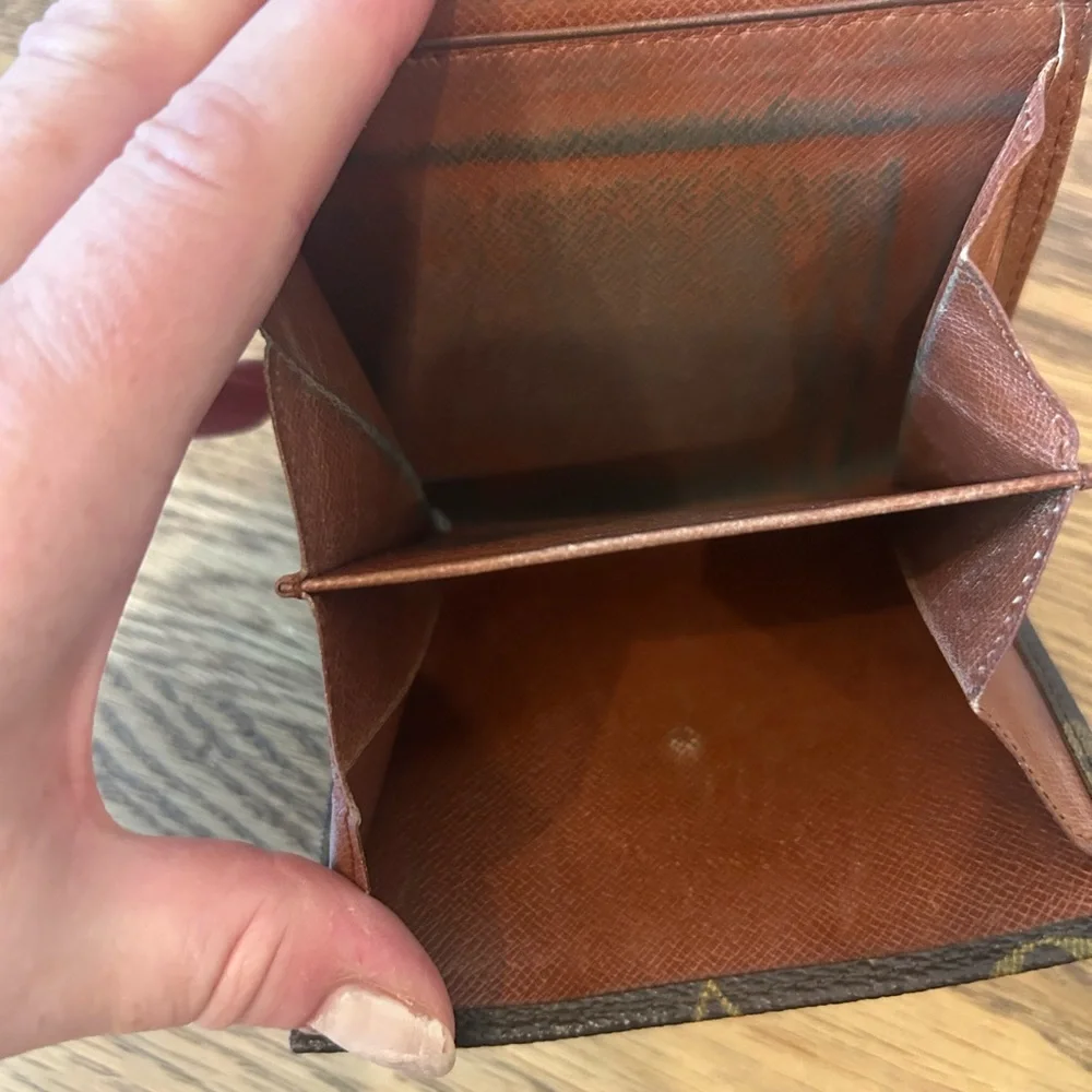 Louis Vuitton Compact Monogram Wallet Brown snap Vintage